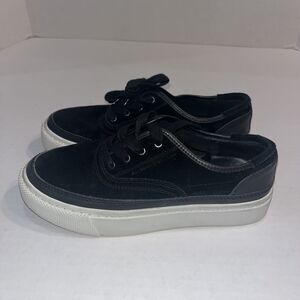 All Saints Bella Black Suede Leather Low Top Sneakers Womens Size 7